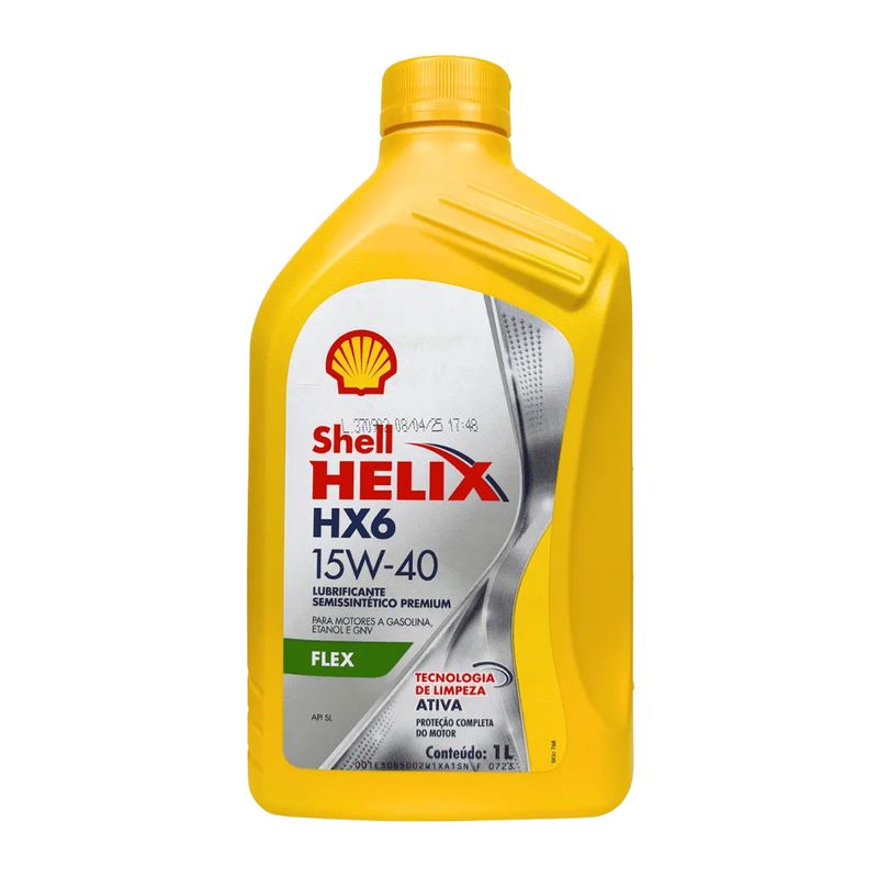Óleo de Motor 15W-40 Semissintético Shell Helix HX6 API SL - Frasco de 1L
