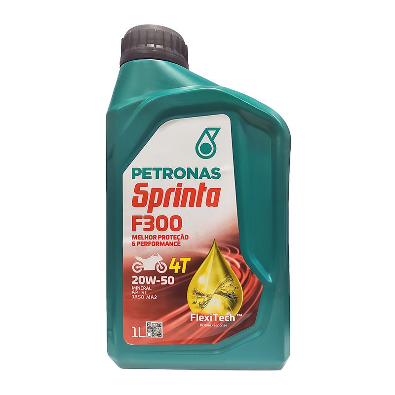 Óleo de Motor Moto 4T 20W-50 Mineral Petronas Sprinta F300 API SL - Frasco de 1L