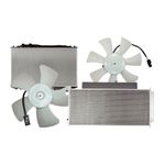 Kit com Eletroventilador + Condensador + Radiador do Honda Fit - Denso BC023000-7080RC