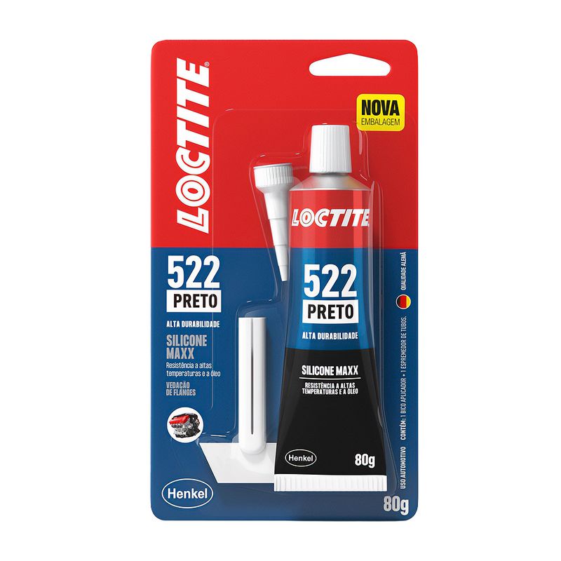 Silicone Loctite 522 Maxx Preto 3014070 - Bisnaga de 80g