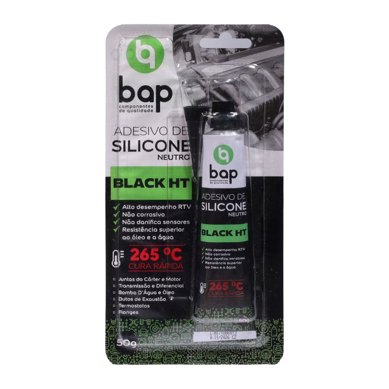 Silicone BAP SIL3502 Alta Temperatura Preto - Bisnaga de 50g