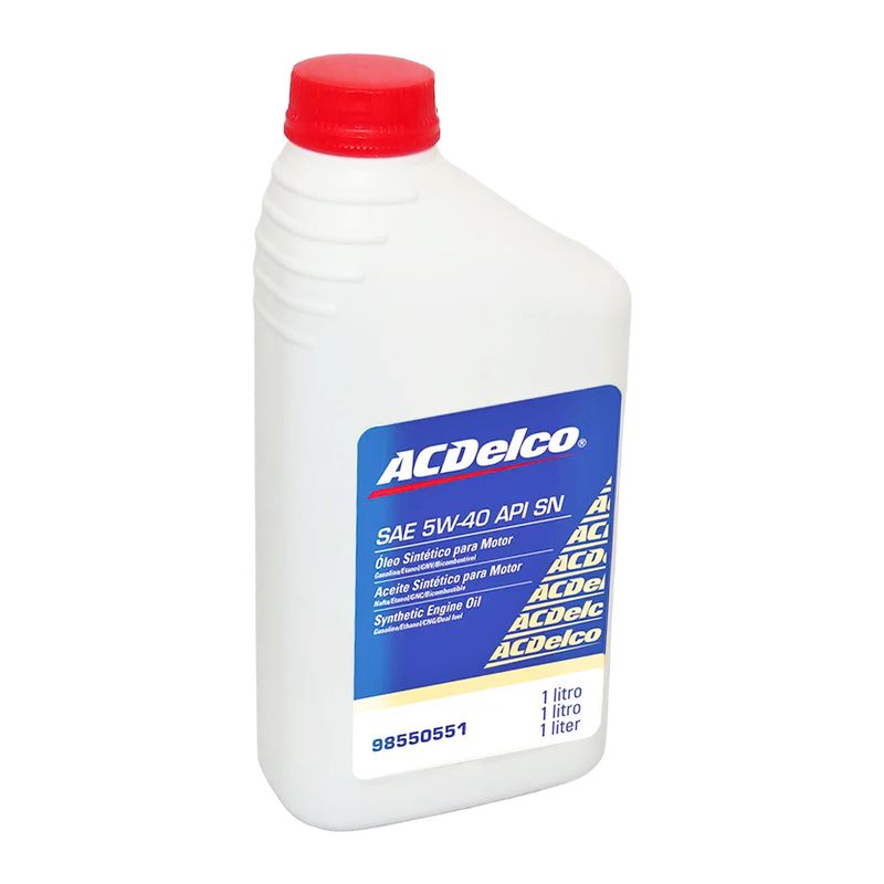 Óleo de Motor 5W-40 Sintético ACDelco API SN - Frasco de 1L