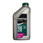 Óleo de Motor 0W-20 Sintético Maxon Oil Ultra API SN - Frasco de 1L