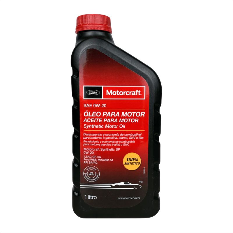Óleo de Motor 0W-20 Sintético Motorcraft API SP - Frasco de 1L