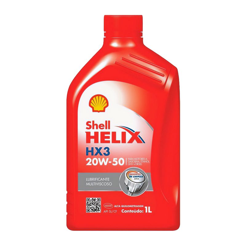 Óleo de Motor 20W-50 Mineral Shell Helix HX3 API SL - Frasco de 1L