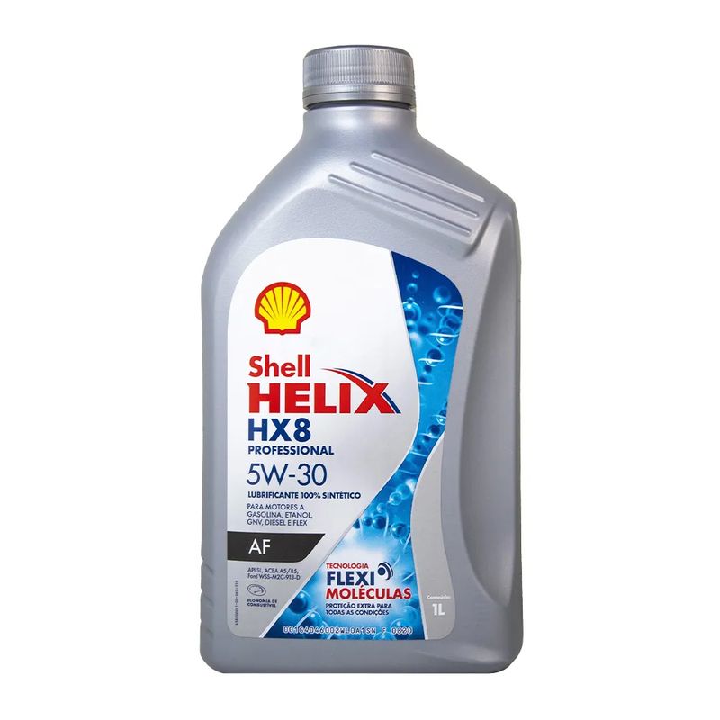 Óleo de Motor 5W-30 Sintético Shell Helix HX8 PROFESSIONAL AF API SL - Frasco de 1L